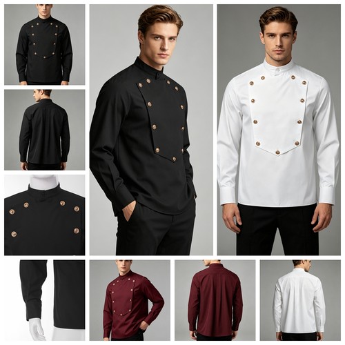 Herren button hemd - button,
