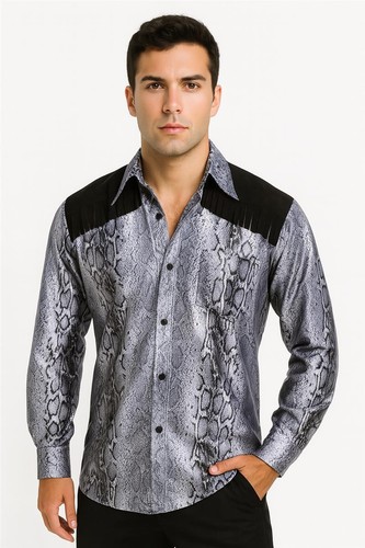 Cowboyhemd grau western hemd - cowboyhemd,